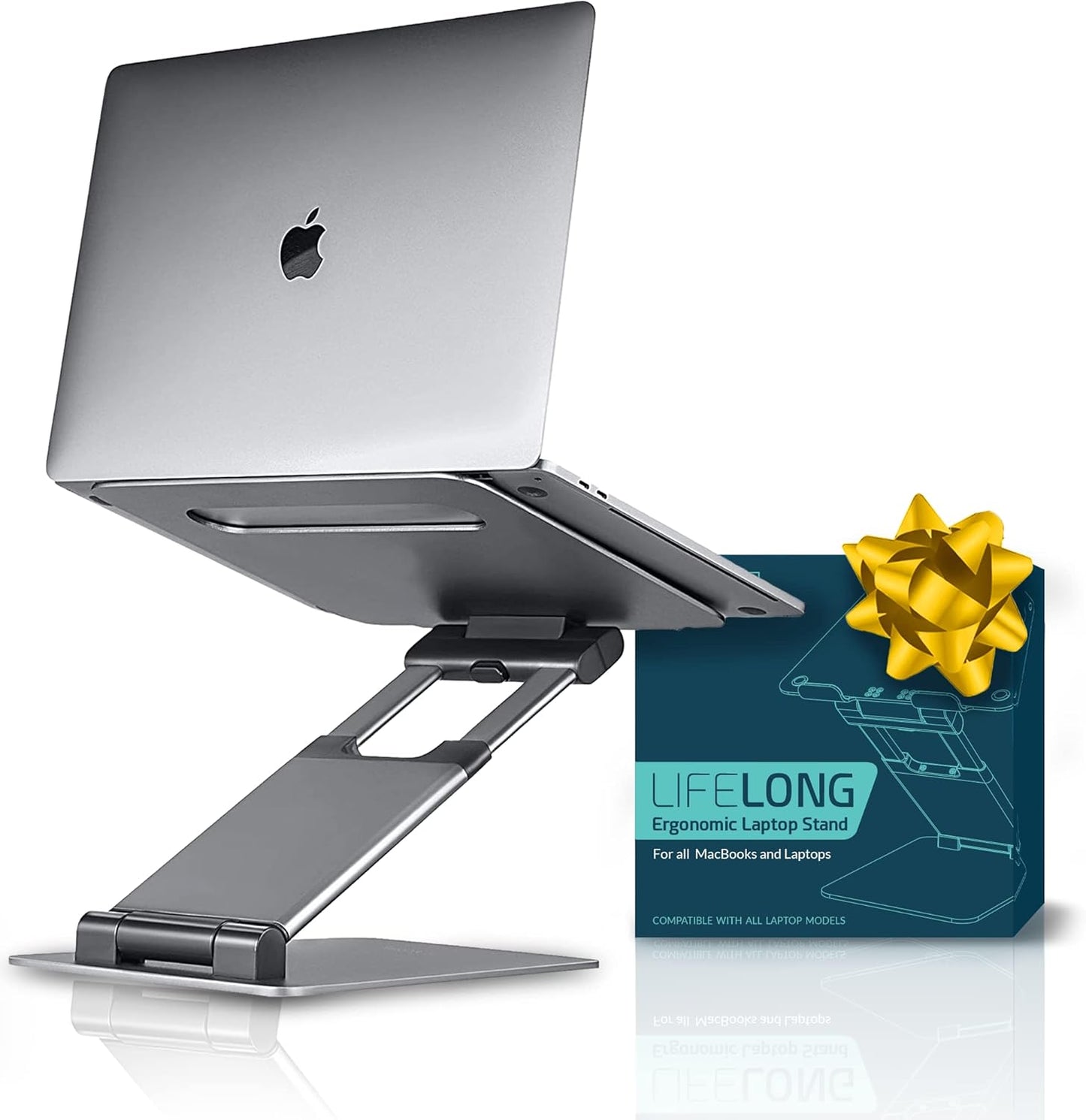Lifelong Ergonomic Laptop Stand For Desk, Adjustable Height Up To 20"