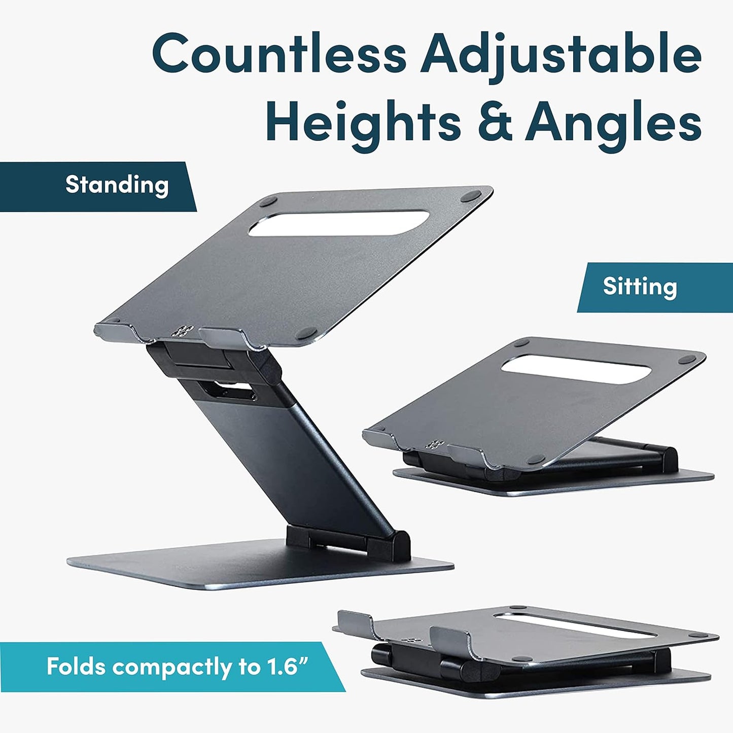 Lifelong Ergonomic Laptop Stand For Desk, Adjustable Height Up To 20"