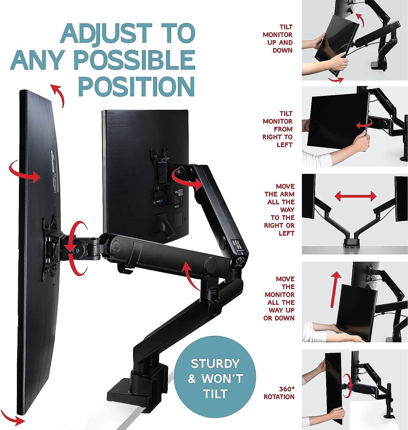 Lifelong Dual Monitor Stand, Dual Monitor Arm Mount