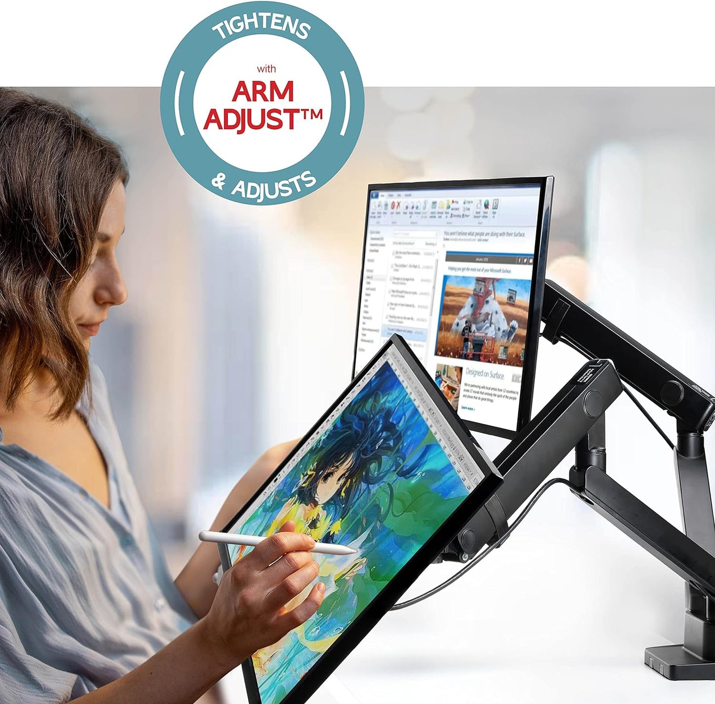 Lifelong Dual Monitor Stand, Dual Monitor Arm Mount