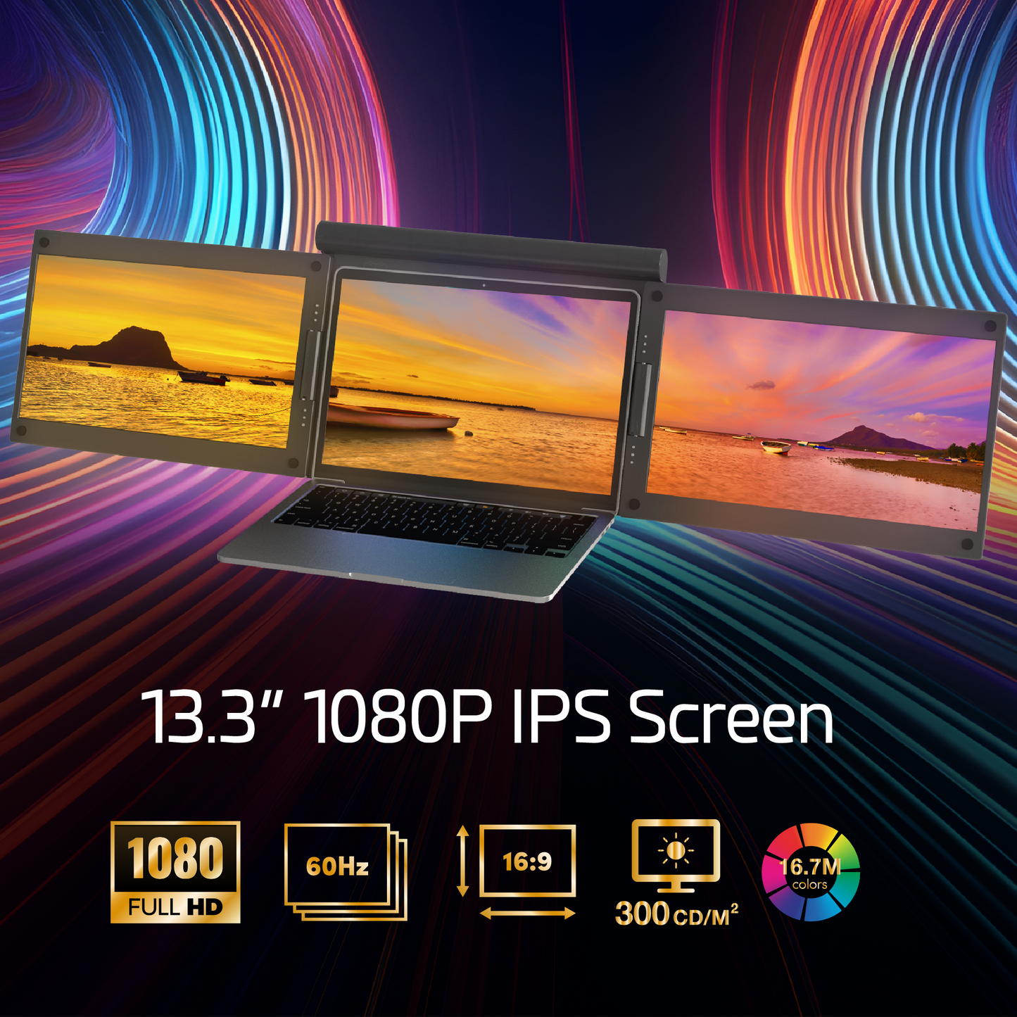 Lifelong Dual Monitor Extender 13.3’’ 1080P Model X90M