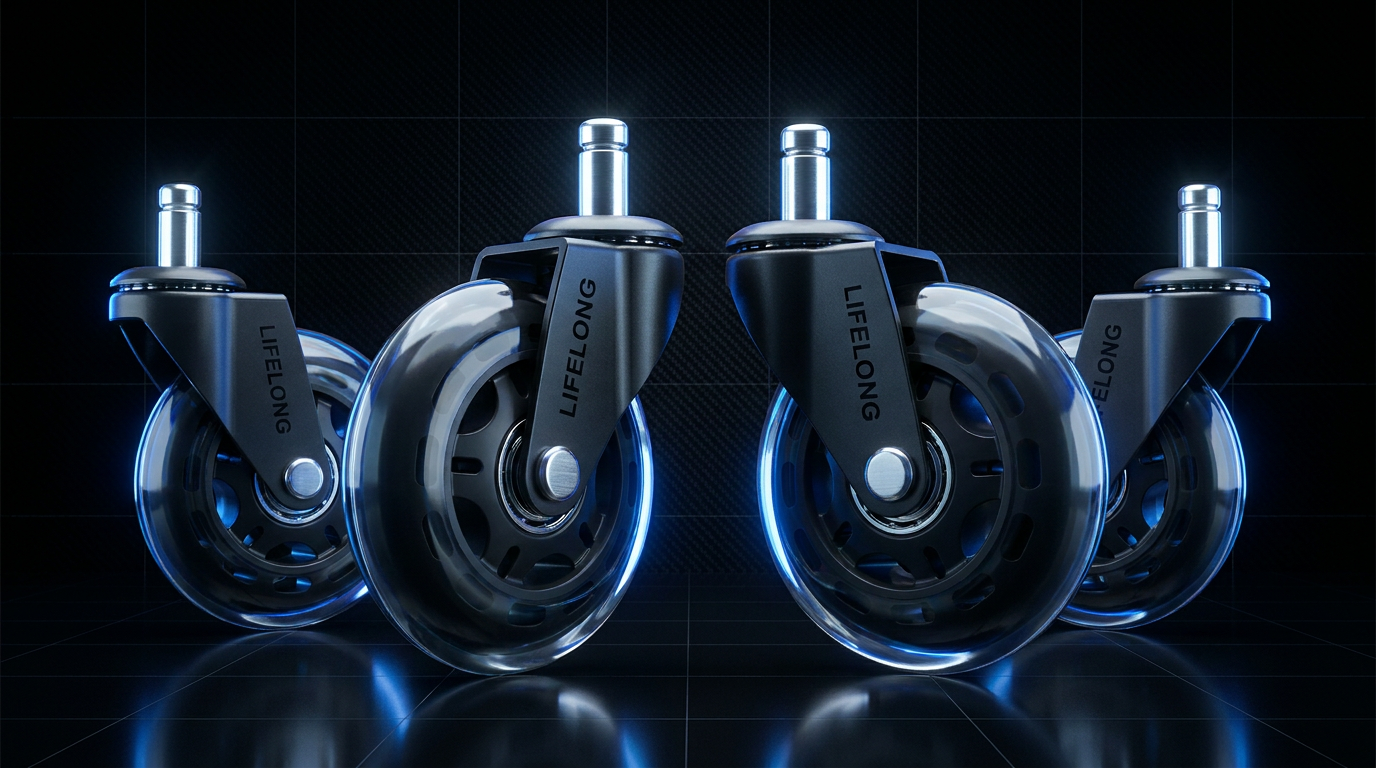 Lifelong Heavy-Duty Office Chair Wheels — Replacement Rubber Casters for All Floors