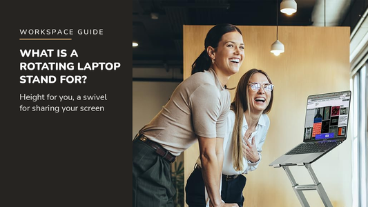 Lifelong blog header — What Is a Rotating Laptop Stand For — Lifelong 360° Rotating Laptop Stand in Silver
