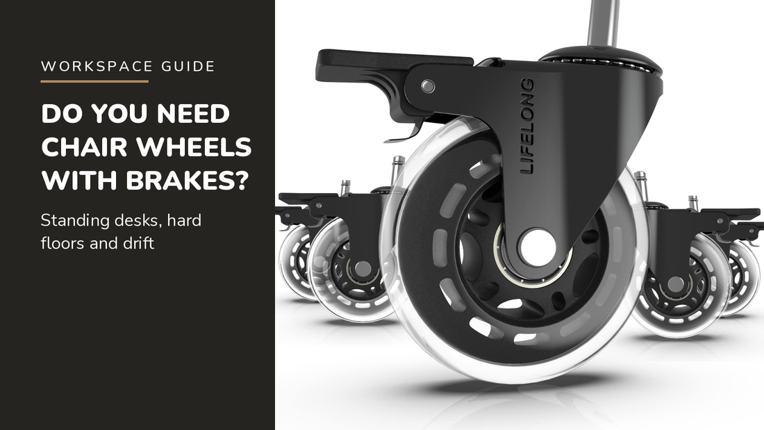 Lifelong blog header — Do You Need Chair Wheels With Brakes — Lifelong Office Chair Wheels with Brakes in Clear