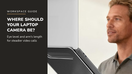 Lifelong blog header — Laptop Camera Height for Video Calls — Lifelong UPRYZE Adjustable Laptop Stand in Grey