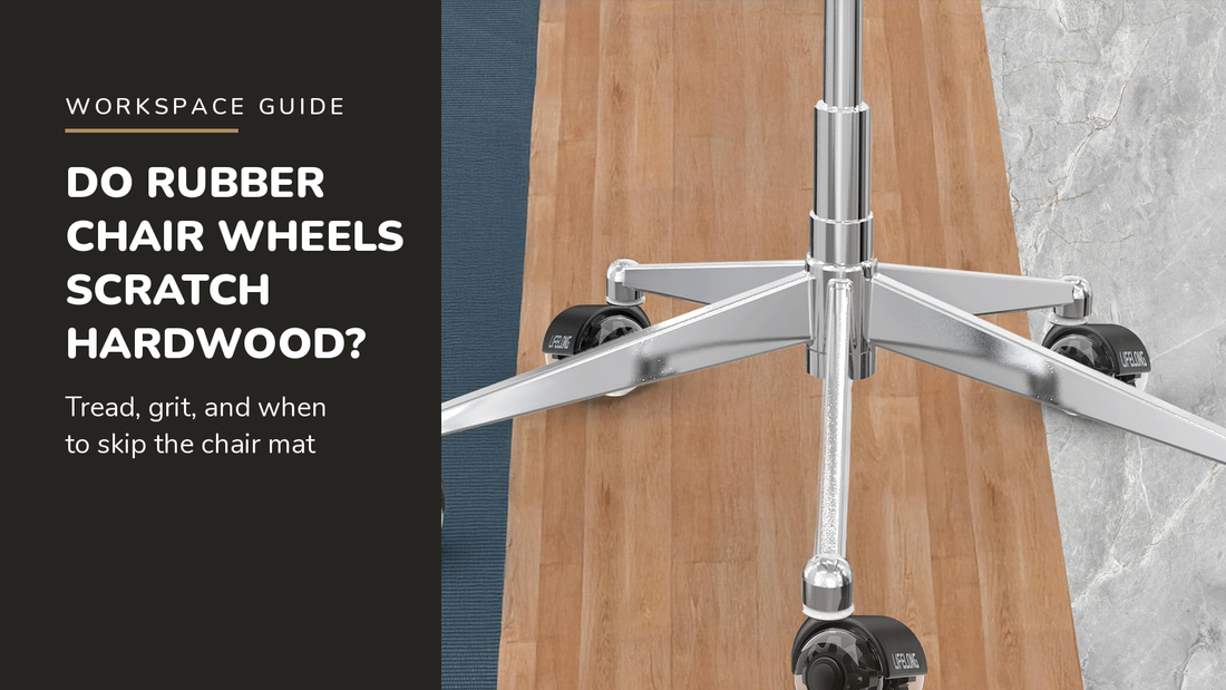 Lifelong blog header — Do Rubber Chair Wheels Scratch Hardwood — Lifelong Office Chair Wheels in Blue