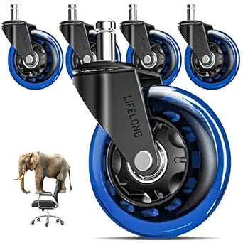 Lifelong Original Office Chair Wheels Blue & Clear - Main Image